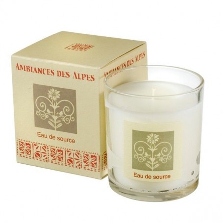Bougie parfumée 40h, Eau de source Ambiance des Alpes à Paris chez Soap and the City, savons, bougies, parfums, encens et pel...