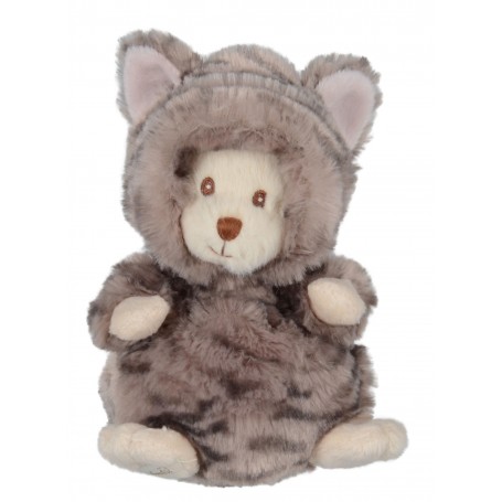 Peluches et doudous Peluche ours déguisé en chat gris made by Bukowski