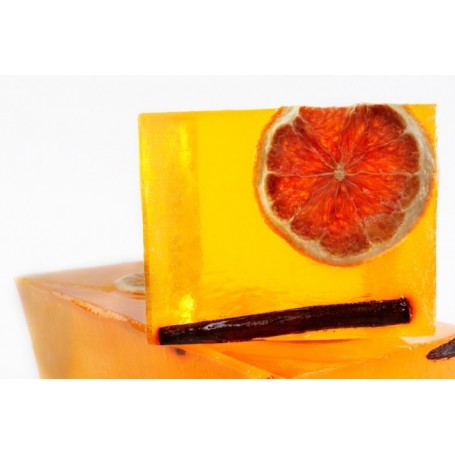 Handcut soaps Cinnamon Orange, cut soap translucent made by Autour du Bain