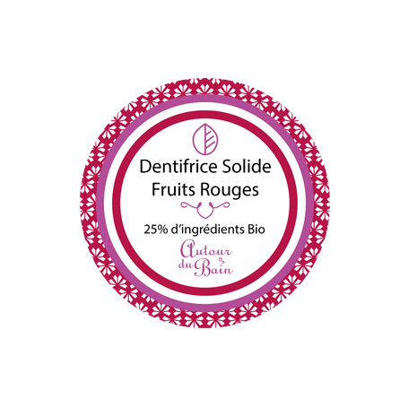 Dentifrice solide, Fruits rouges, 30ml Autour du Bain à Paris chez Soap and the City, savons, bougies, parfums, encens et pel...