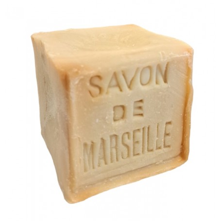Savon de Marseille blanc 400g, huiles végétales Savonnerie Le Serail à Paris chez Soap and the City, savons, bougies, parfums...